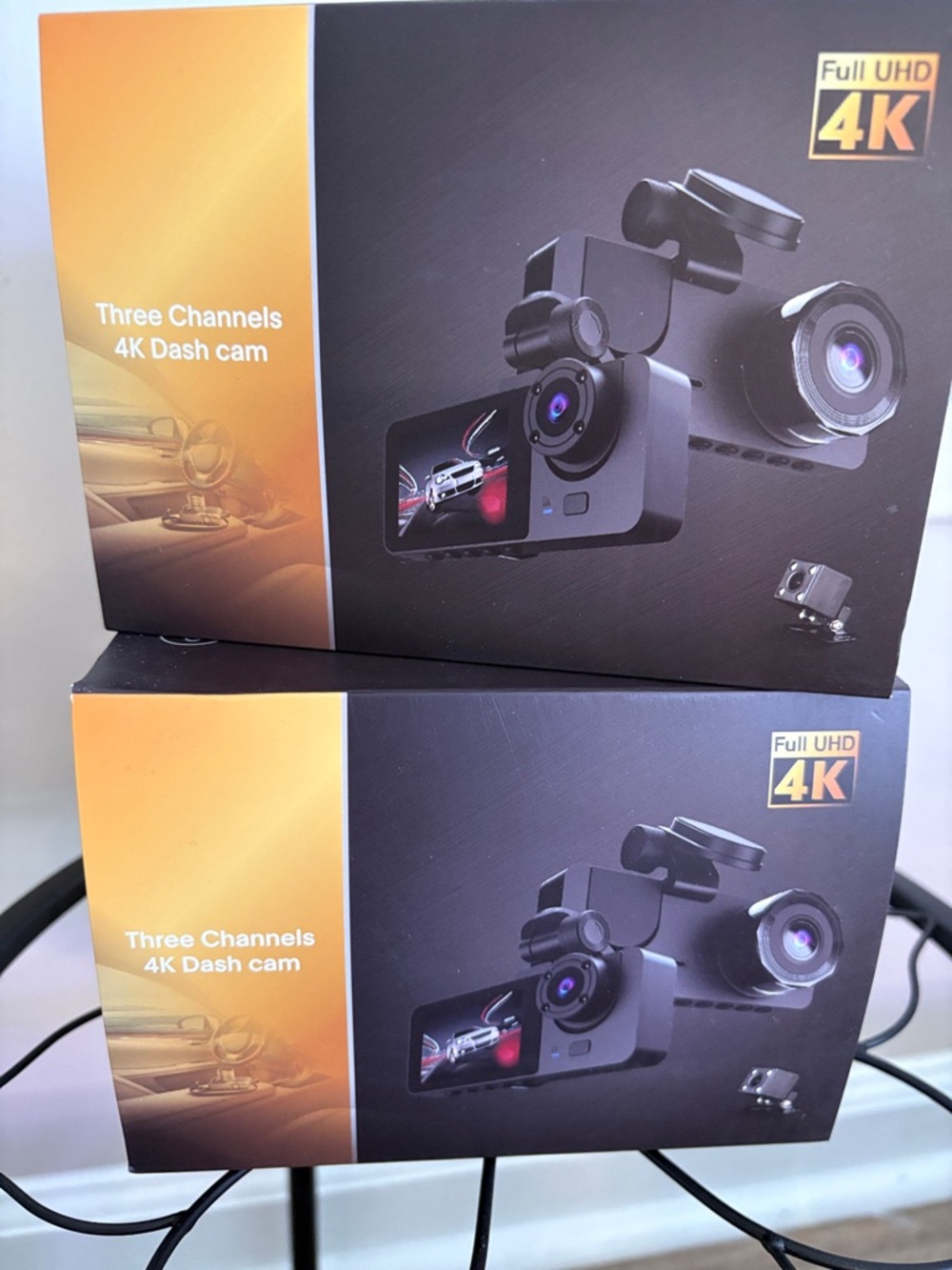 Three Channels 4K Dash Cam - Black